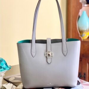 Kate Spade Gray Tote with Teal Interior